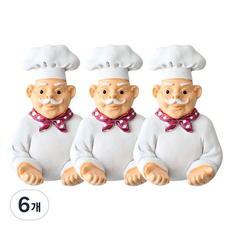 積木超市 插座多用途掛鉤, 貝雷帽廚師, 6個