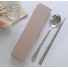 Bachen 成人用湯匙筷子 + 收納盒組 大, 鮭魚粉, 1個