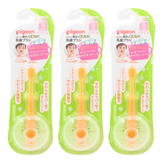 pigeon 貝親 第二階段學習牙刷 9個月以上, 橘色, 3支, 1入