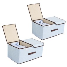 Diocell 織物可折疊多功能隔層存儲組織者大號, 天藍色, 2個