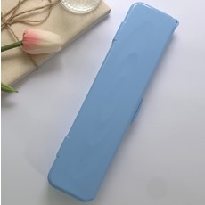 成人用湯匙筷子 + 收納盒組 大, 天藍色, 1個