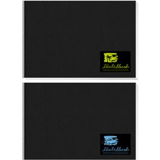 YOUNGART 素描本 黑色 200g+貼紙 2入 隨機出貨, 5 開