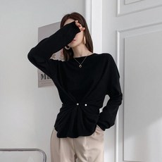 뜨개진 여성용 루즈핏 앙고라 멀티 스타일 크로사라운드 니트