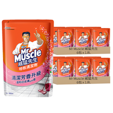 Mr Muscle 威猛先生 地板清潔劑 完美花香 補充包 6包 Set, 1.8L, 12包