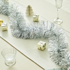 텐셀 반짝이 테슬 크리스마스가랜드, 실버, 2m, 1개