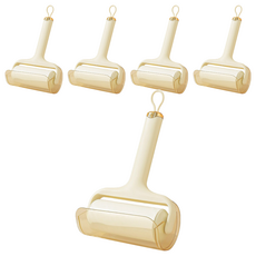 葉子小舖 輕奢風斜撕式滾輪黏毛器 奶油黃, 5支