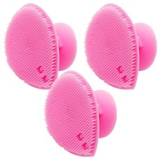 矽膠毛孔清潔洗臉刷, 粉紅色, 3個