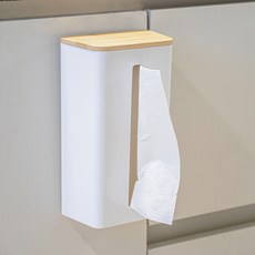 Bychance 無痕貼抽取式廚房紙巾盒 3.5*8.6*23.6cm, 白色, 1組