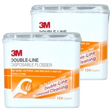 3M 雙線細滑牙線棒, 124支, 2盒