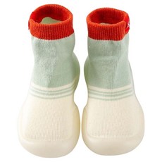 寬頭防滑透氣膠底高筒學步鞋