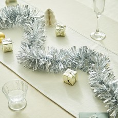 크리스마스 모루 장식 가랜드 베이직, 실버, 1개