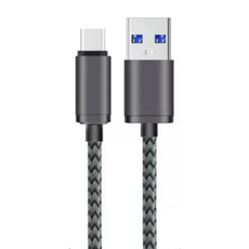 muJu Type編織充電圓線, 3m, 黑色, 1條