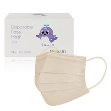 WHALE MASK 素色口罩 M號, 鯊魚奶油米, 1個, 50入