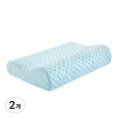 B1056 Comely 記憶泡棉枕頭, 藍色, 2個