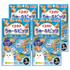 INABA CIAO 啾嚕 迷你肉泥夾心卷, 鰹魚, 36g, 4袋