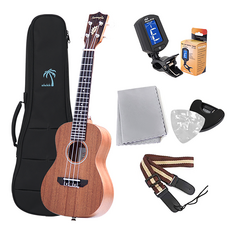 Sorentpia 入門款烏克麗麗 SP-100 + 琴袋 + 數位調音器 + 彈片 + 背帶 + 彈片收納盒 + 擦拭布, 演奏會型, 1個