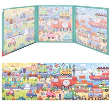 OZ TOY 兒童用Level折疊磁鐵遊戲拼圖書 城市 STEP5, 97件, 1個