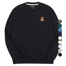 okstar 男女通用迷你瞌睡小熊刺繡特厚雙面棉大學T