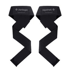 하빈져 코튼 리프팅 헬스 스트랩 양손세트, 블랙, 1세트