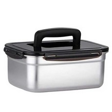 小麥購物 304不銹鋼保險盒 長方形 帶提手 L1281 3.8L, 容器 + 蓋子, 1個
