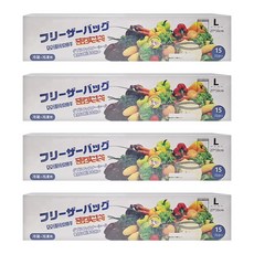 蔬果食品加厚保鮮分裝密封袋, L, 15個, 4盒