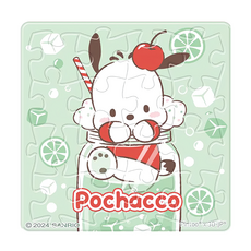 Pochacco 帕恰狗 泡水系列 綠檸檬拼圖磁鐵 HP0116025 透明方型 16片, 1盒