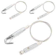 타공판 천장 레일용 와이어 액자걸이 원터치 대, 실버, 3개