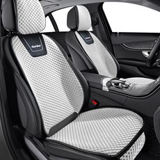 GMZ MOTORS 酷涼車用網眼夏季涼感通風坐墊 駕駛座 + 副駕駛座, 白銀色, 1個