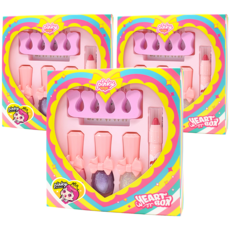 粉紅公主粉紅心形化妝盒, 心形C套裝, 3組