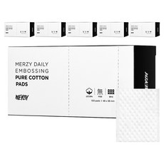 MERZY 每日壓花純棉化妝棉, 6個, 100入