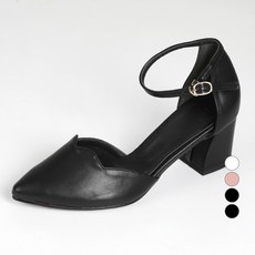 핑크썸 국내수제화 루비레 스트랩 펌프스 힐 ZWK093