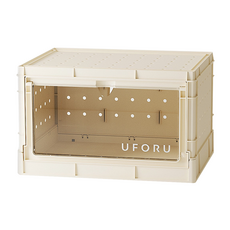 isona 愛收納 側開款 多功能收納箱, 米色 + 透明色, 1個