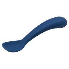 OXO tot 寶寶握全矽膠 深匙面好舀 彎曲手柄 不含雙酚A, 湯匙x2, 海軍藍, 1組