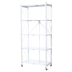 AMOS 沖孔置物架 WBW005WH 121 x 46 x 180cm 白色 收納架, 4層