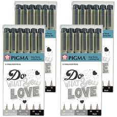 SAKURA 櫻花 PIGMA MICRON 筆格邁 櫻花Figma微米單調刻字套裝, 淺冷灰色, 冷灰色, 黑色, 4套