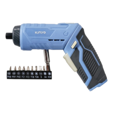 Kinyo 可旋式電動起子 附USB Type-C線 + 起子頭10件組, 1盒