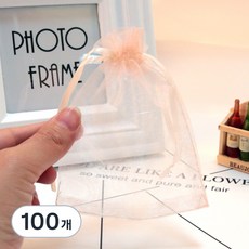 Living Alley 歐根紗禮物糖果巧克力網紗束口袋 10 x 15 cm, 珊瑚色, 100個