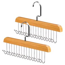 Cozywell 高級原木8孔多功能衣架, 4個, 棕色