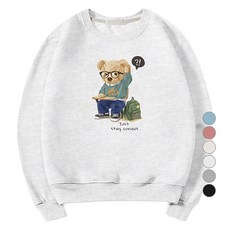 ILLUSO 男女通用學生小熊柔軟特殊棉質運動衫