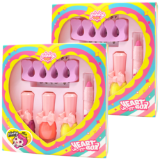 粉紅公主粉紅心形化妝盒, 心形A套裝, 2組