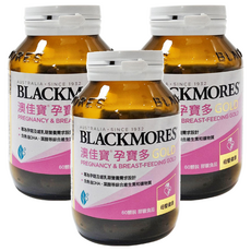 BLACKMORES 澳佳寶 孕寶多綜合維生素黃金配方膠囊 專為孕期及哺乳期營養需求設計 含魚油DHA、葉酸等維生素和礦物質, 60顆, 3罐