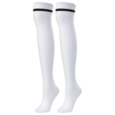 DONATI SOCKS 高爾夫兩色及膝襪條紋防紫外線及膝長襪 40D, 1個, 白色