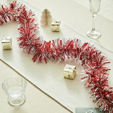 크리스마스 모루 장식 가랜드 베이직, 레드, 1개