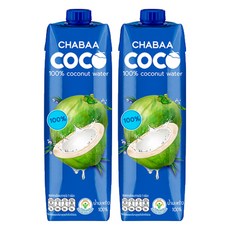 CHABAA 啜吧 原裝進口 100%純椰子水 高鈣高鐵, 1L, 2瓶
