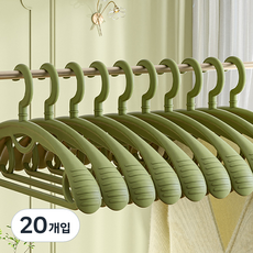 Isabelle Home 寬肩防滑衣架, 20入, 綠色