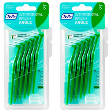 TePe 緹碧 L型牙間刷 牙間刷 角度 0.8mm 綠色, 6入, 2個