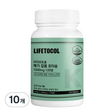 라이프토콜 메가 칼륨 포타슘 1500mg, 120정, 10개