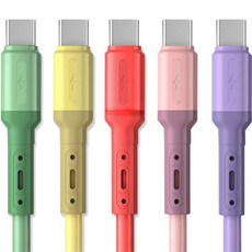 림스테일 마카론 C타입 고속 충전케이블 5종 세트, 1.5m, 혼합색상, 1세트