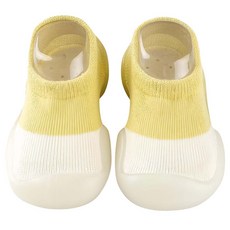 小綠豆居家百貨 寬頭防滑透氣膠底學步鞋 低筒 24~25(14.5cm) 馬卡龍黃 柔軟舒適安全