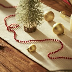 크리스마스 비즈 체인 트리장식 다용도 데코, 레드,5m, 1개